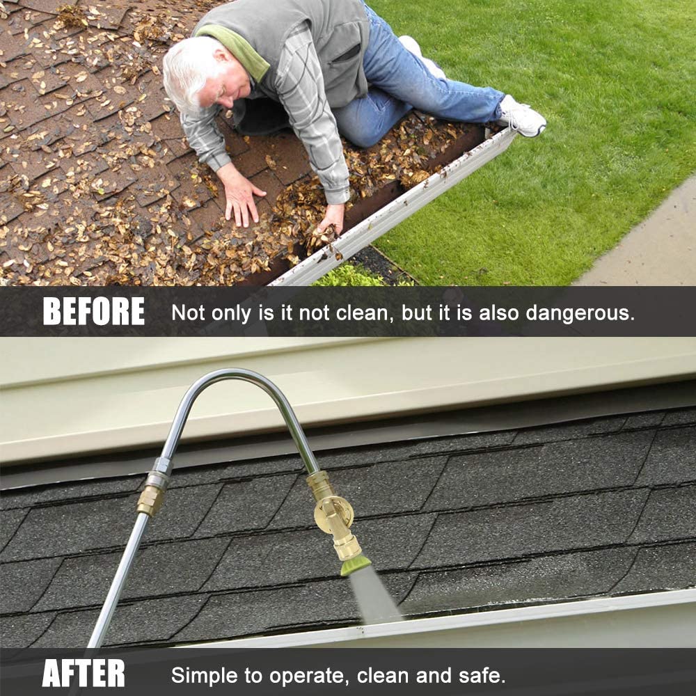 Brass Pivoting Coupler With 1/4" Quick Connection Attachment Gutter Cleaning Adaptor For High Pressure Washer