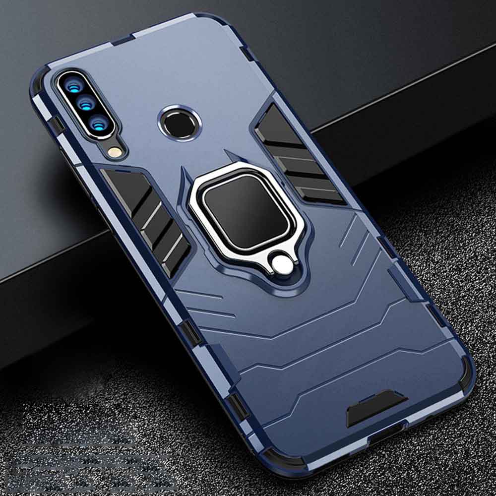Voor Honor 20 Lite MAR-LX1H 6.15 &quot;Case Armor Pc Cover Ring Houder Telefoon Case Voor Honor 10i 10 Ik/20 Lite HRY-LX1T 6.21&quot; Hard Cover: Honor 20 Lite Russia / Navy Blue
