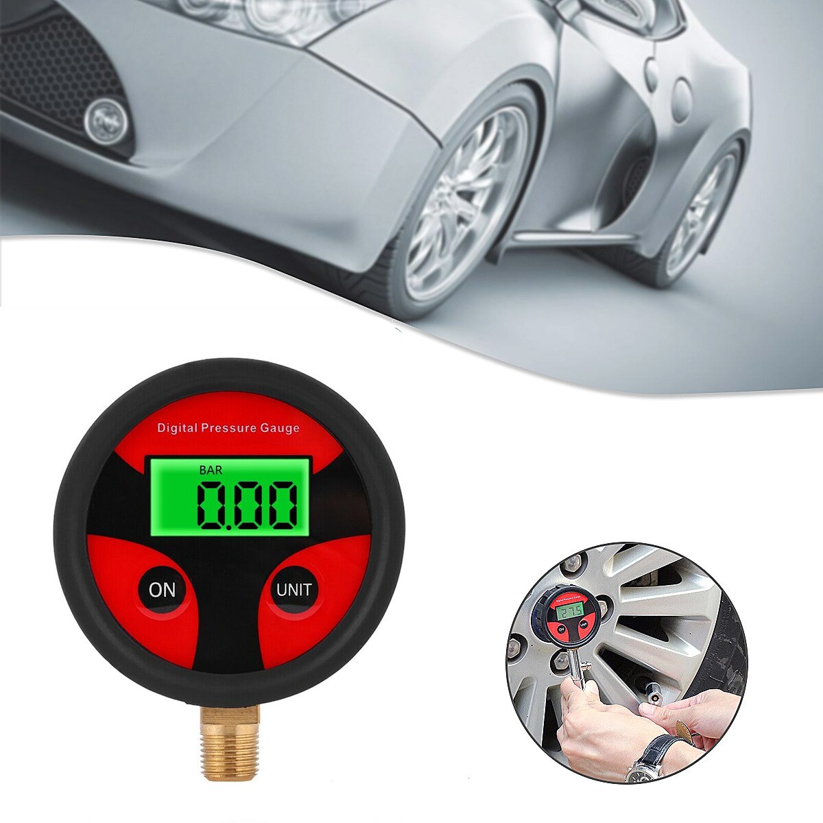 Bandenspanningsmeter Meter Manometer-0 200psi Digitale Led Tyre Luchtdrukmeter Meter Voor Auto Vrachtwagen motorfiets