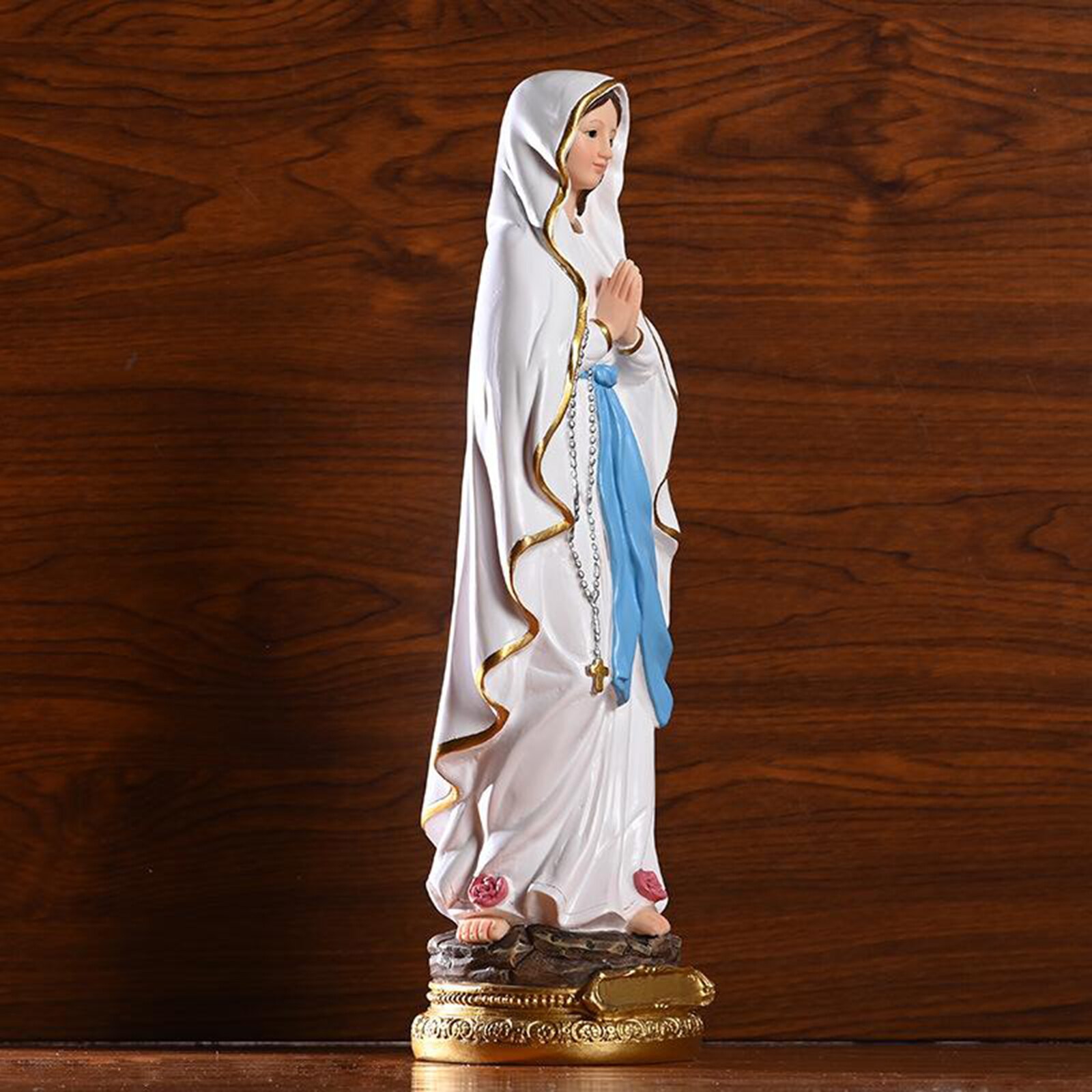 Roman Catholic Sculpture Our Lady of Lourdes Virgin Mary Statue 30cm Height
