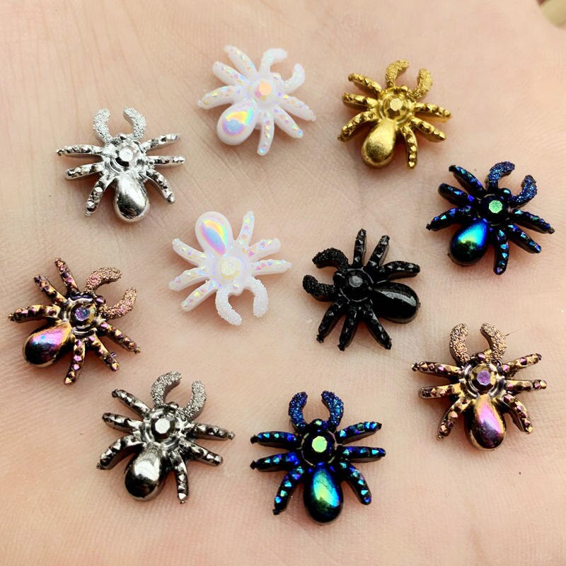 60Pcs Animal Art Designs Spider Sieraden Charmes Diy Halloween Decoraties Accessoires 13mm-B58: B58A