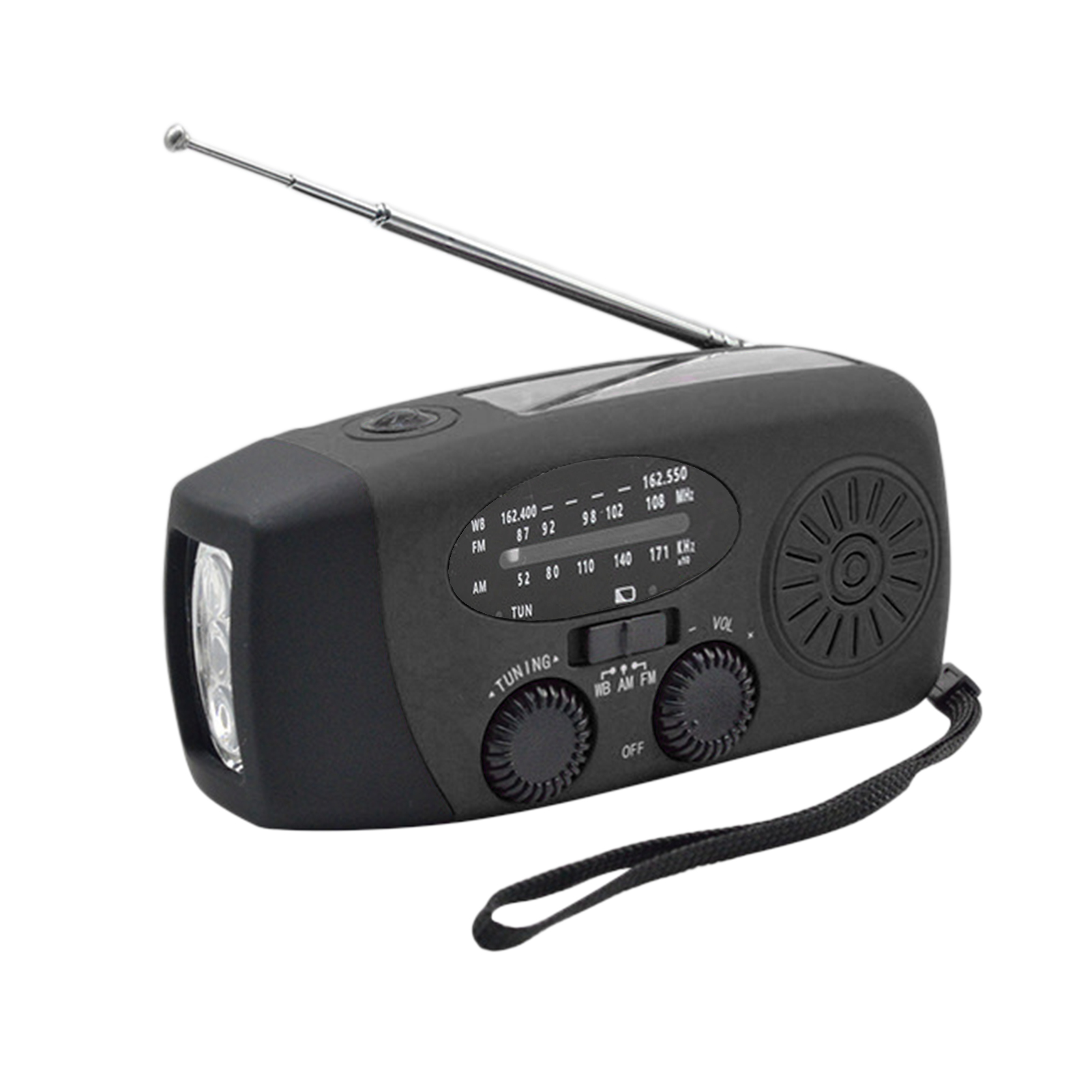Emergency Hand Crank Radio with LED Flashlight for Emergency AM/FM NOAA Weather Radio Dynamo Radio for Camping Emergency: black