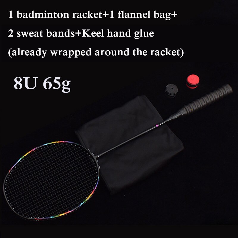 8u carbon integreret badminton ketcher ultra let flerfarvet offensiv single shuttlecock ketcher til spiltræning