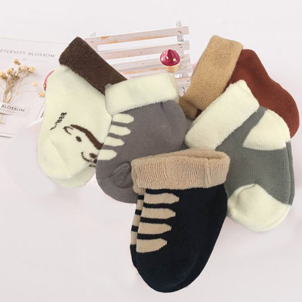 5 Pairs Baby Sokken Vloer Antislip Katoen Cartoon Pop Sokken Met Bells Baby Meisjes Jongens Zachte Leuke Accessoires: SK5012 / 3M