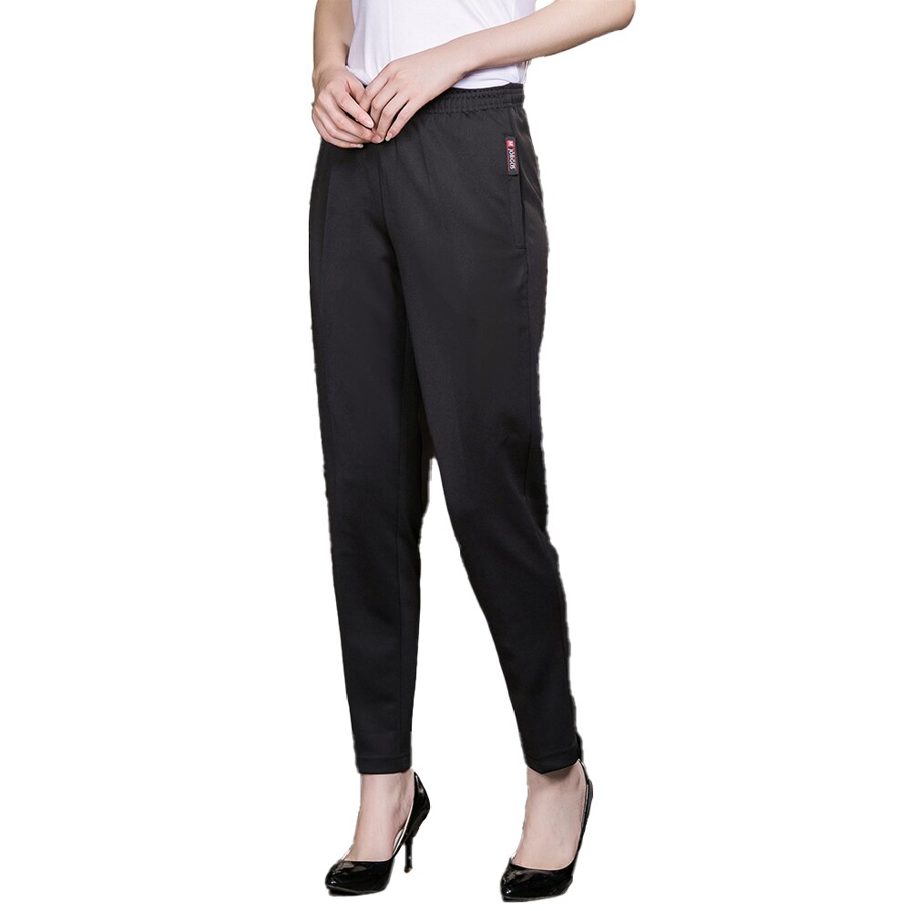 Men Women Chef Pants Stretch Black Full Elastic Pants Kitchen Restaurant Hotel Waiter Work Uniform Buttoms Cook Trousers