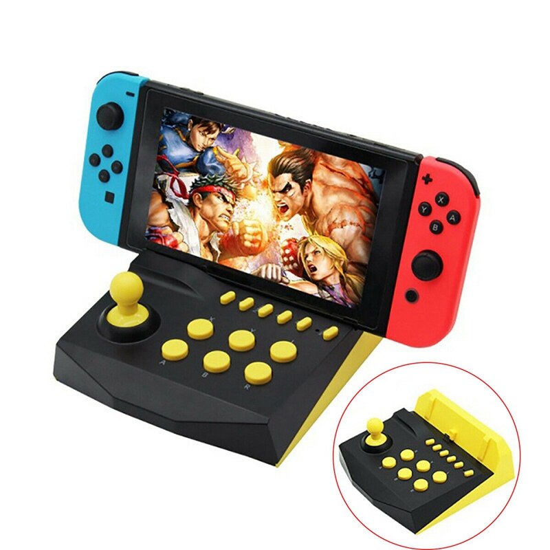Voor nintendo switch/lite console arcade joystick controller gamepad dockstandaard: Zwart