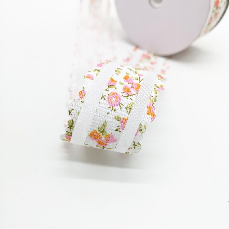 Cinta de Organza con encaje para envolver el pelo, lazo para boda, , , bricolaje, Navidad, 5 yardas, 38mm