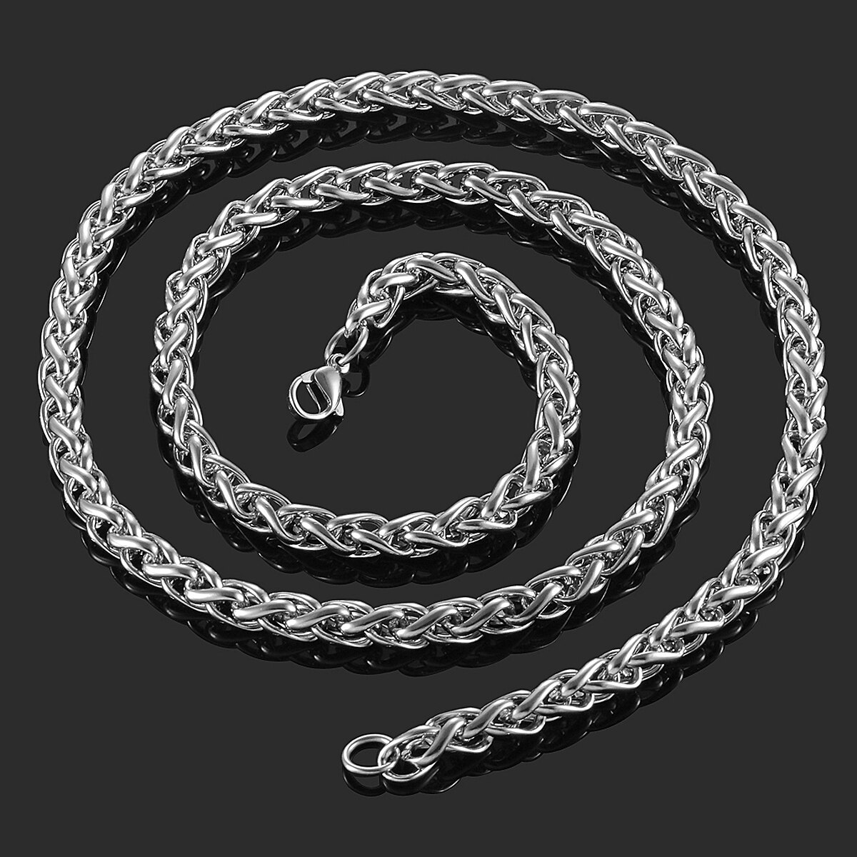 3/4/5/6/7/8mm Runde Rolo Edelstahl Link Weizen Kette Halskette für Männer Frauen Metall Halsband Silber Farbe Schmuck Zubehör