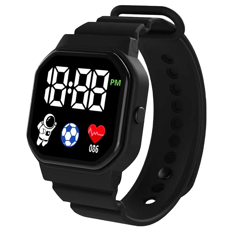 Reloj deportivo para niños, relojes digitales LED, correa de silicona para astronauta, reloj de pulsera electrónico resistente al agua para niños y niñas,: Azul oscuro