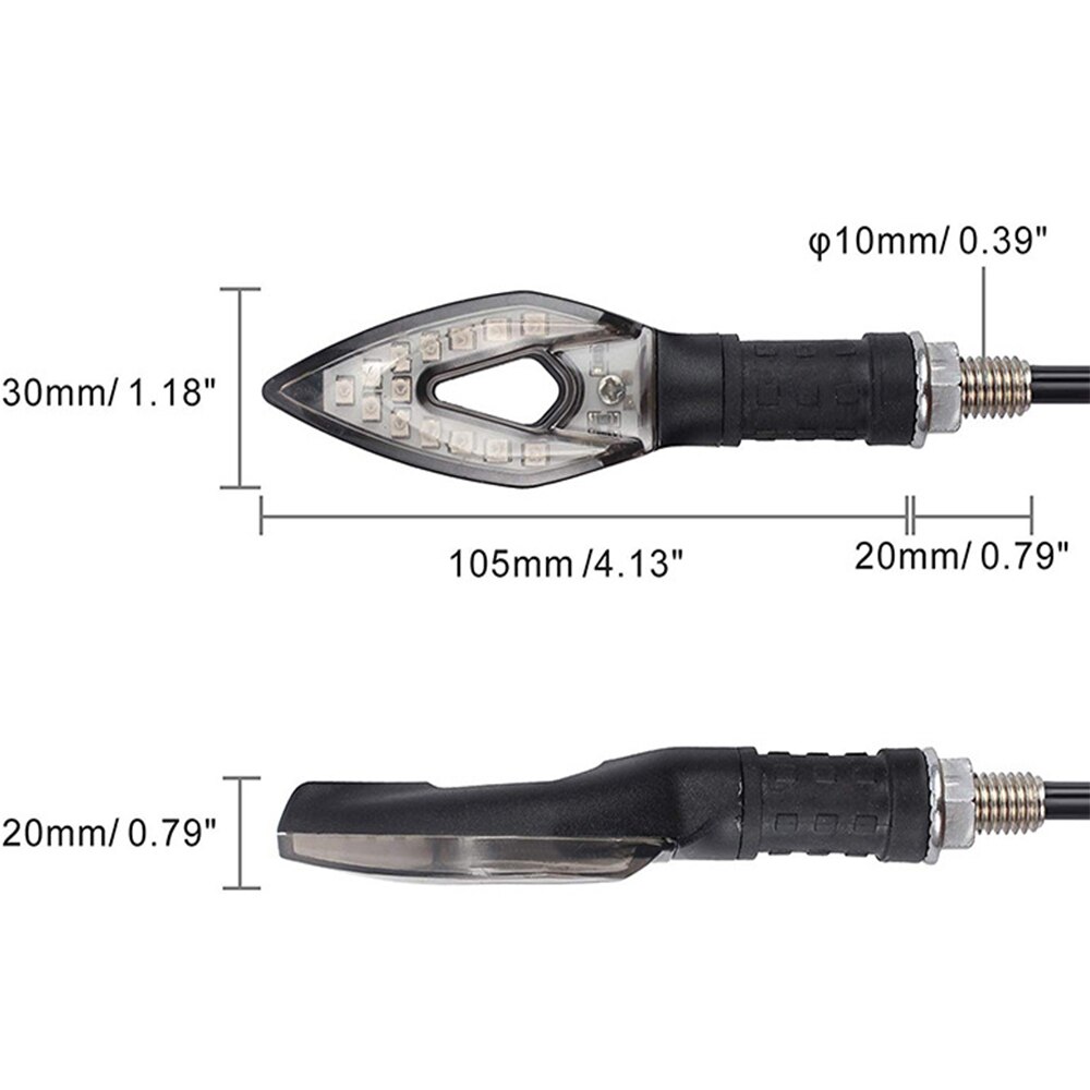 2 stuks universele knipperende led-knipperlichten voor motorfietsen met stromend water en amberkleurige led-knipperlichten voor motorfietsen