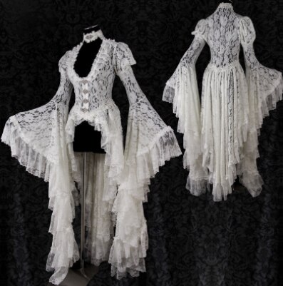 Kawaii meisje gothic loli middeleeuwse hofjurk zoete lolita jurk vintage flare mouwen kant patchwork zwaluwstaart victoriaanse jurk