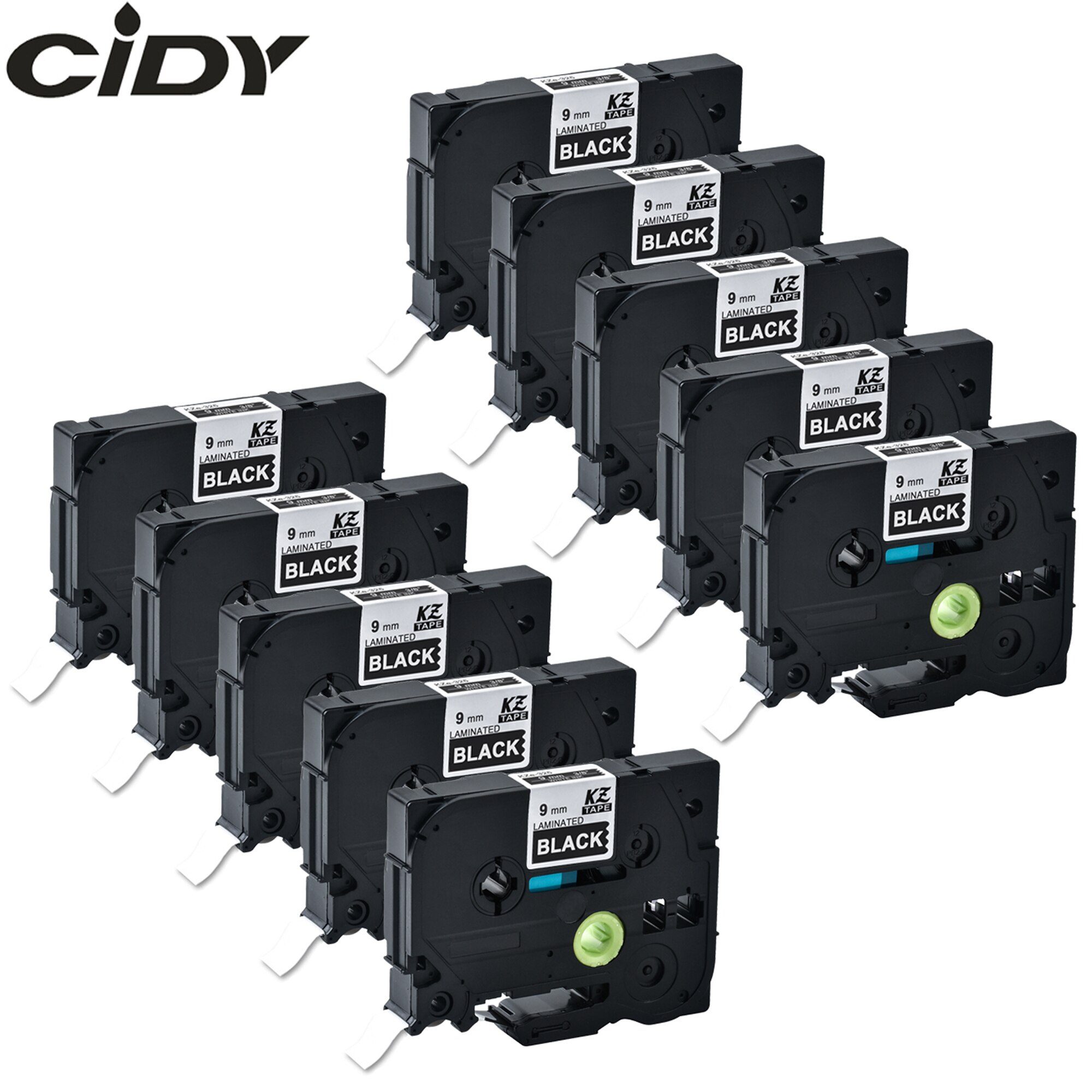 CIDY 10pcs/lot White ON Black TZe325 tze 325 tz325 tz 325 for p touch compatible brother label printer tz tape