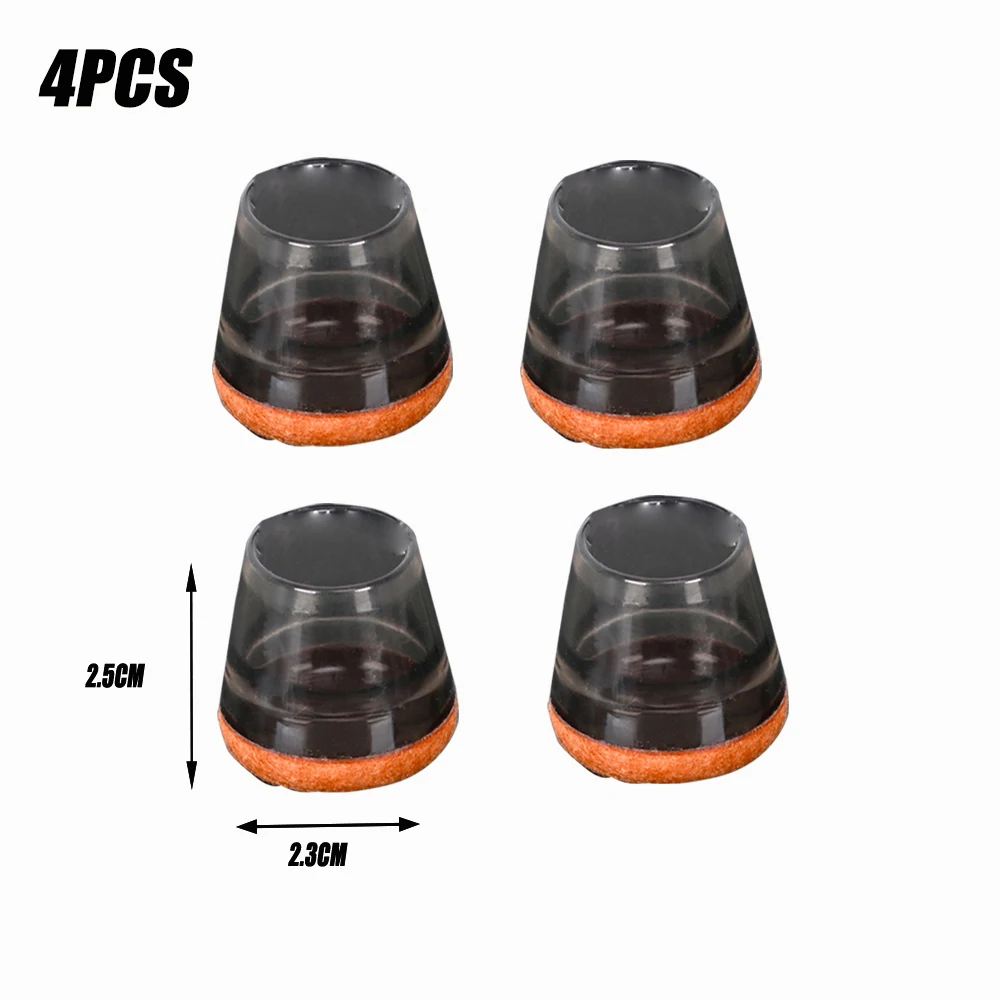 Coussinets de protection coordonnants en caoutchouc pour pieds de chaise, couvre-pieds, meubles, table, intérieur, maison, extérieur, bureau, jardin, 1/4 pièces: Orange