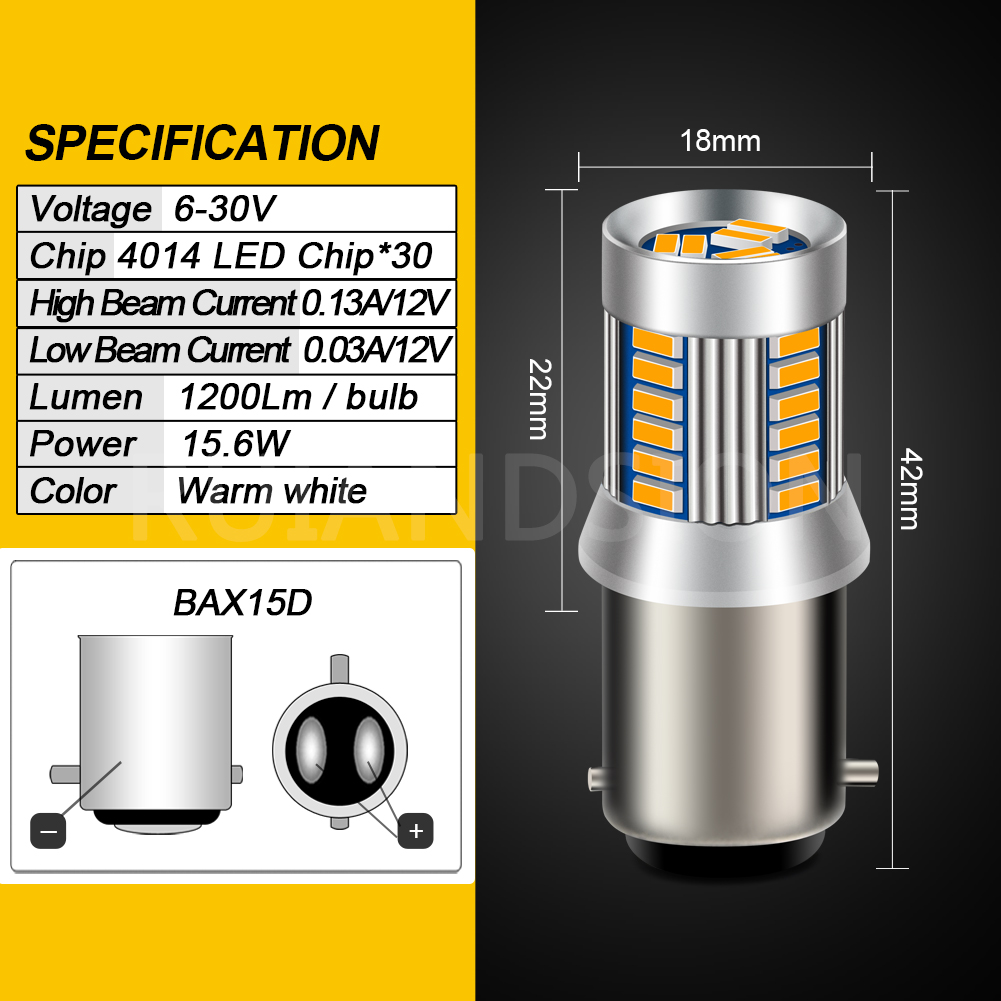 Faro LED para motocicleta BA21D BA20D P15D H6M BAX15D, bombillas blancas de haz alto y bajo, luz antiniebla de 12V y 24V para Moto, Scooter y triciclo: Transparente