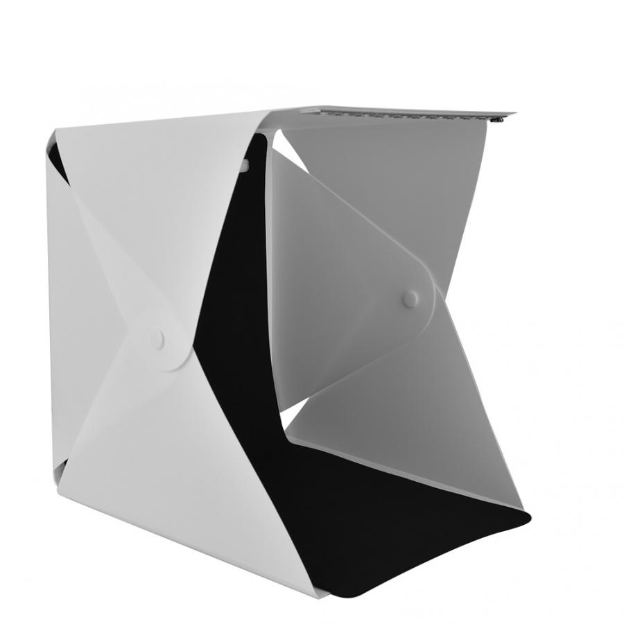 Fotolys bærbar foldbar mini studio fotografering lysboks telt kit med 4 farver baggrunde mini studio