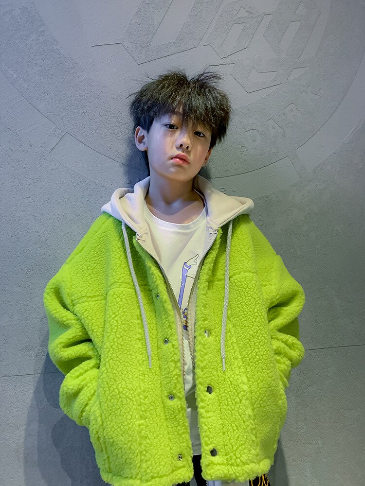 Ragazze addensare cappotto invernale felpa con cappuccio giacche calde colore verde moda Oversize Streetwear capispalla per bambini 5 6 8 10 12 anni