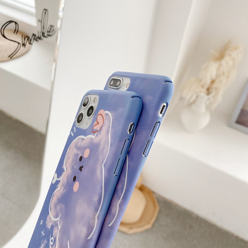 Hårde pc-telefonetuier til xiaomi 6 6x 8 lite 9 se søde clouds bear mat cover til redmi note 7 note 8 pro  k30 k20 pro bagtasker
