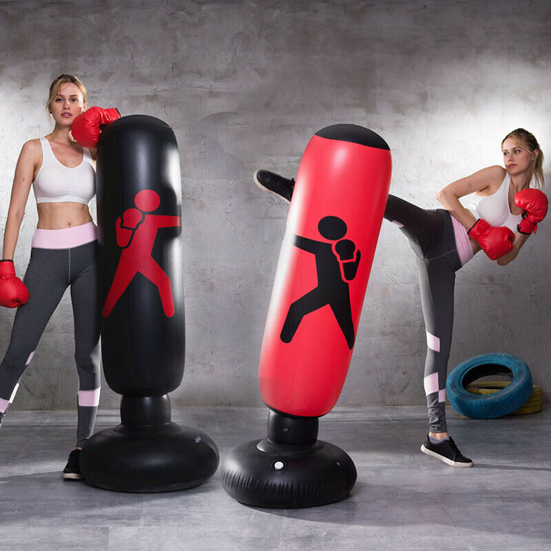 160CM Stand MMA Kick Martial Training Sport Free Standing Boxing Punch Bag Vent Inflatable Boxing Post for Home Sports