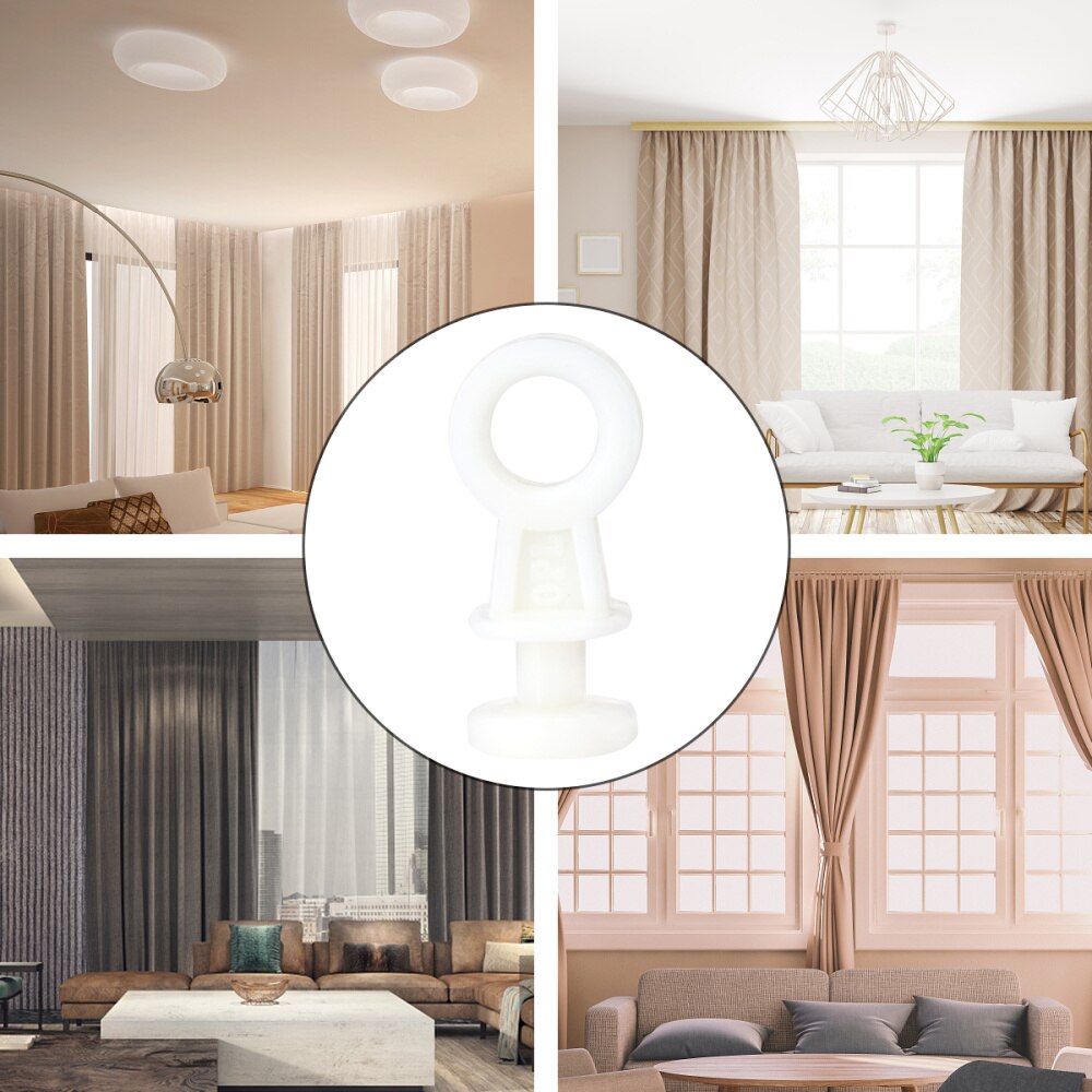 50 PCS Rod Rollers Curtain Rail Track Wheels for Window Door Shower Curtains (Beige)