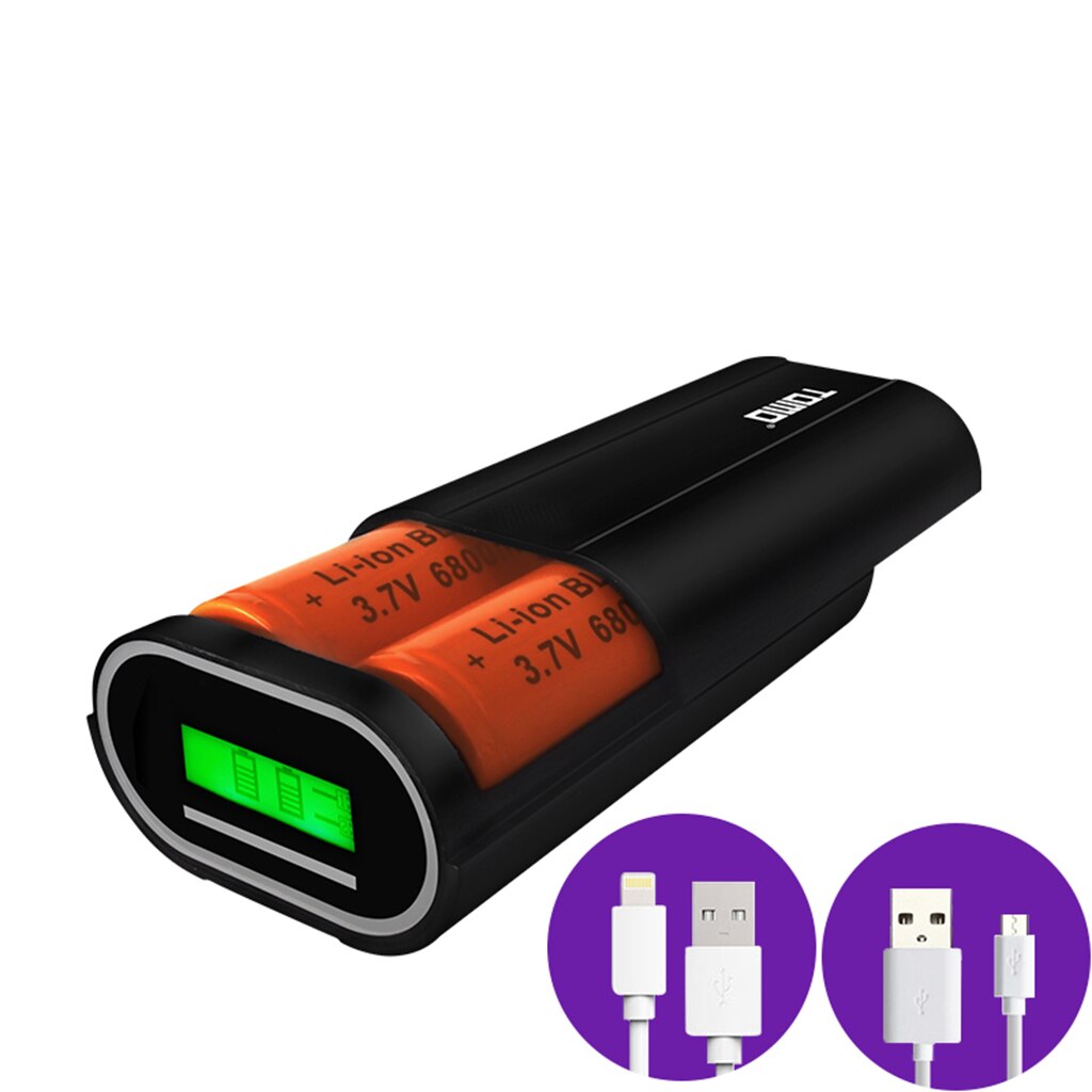 Lovoski TOMO Power Bank 26650 Li-Ion Batterie Ladegerät DIY Mobile Power Box schwarz