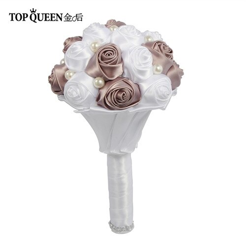 Topqueen  f4- avt brud blombukett brud konstgjord blombukett brudtärna bukett pärlband alla hjärtans dag buketter: Brudtärna bukett