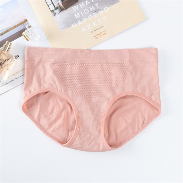 Warm Palace Panties Lingerie Soft Women Elastic Honeycomb Briefs Underpant Female Breathable Cozy Cotton Menstrual Underwear: 4