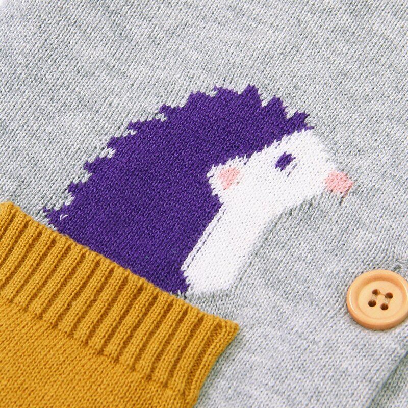 0-18M Infant Kids Girl Winter Autumn Knitting Top Fall Coat Long-Sleeve Casual Cartoon Dog Hedgehog Printed Unisex Blouse