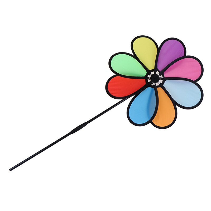 1Pcs Kleurrijke Regenboog Dazy Bloem Spinner Wind Windmolen Tuin Yard Outdoor Decor
