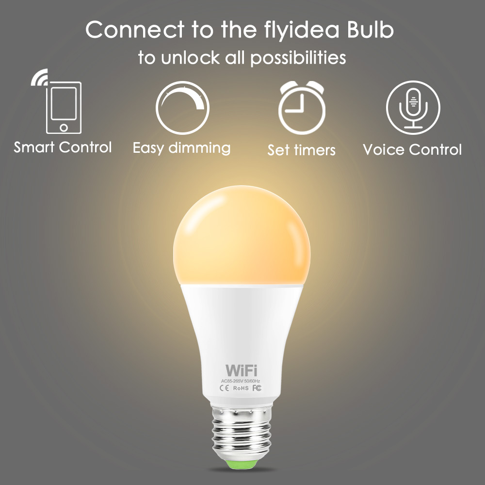 WiFi Smart LED Light Bulb Dimmable Timing Energy-saving APP Remote Control Work With Alexa Echo Google Home E27 B22 Smart Bulb