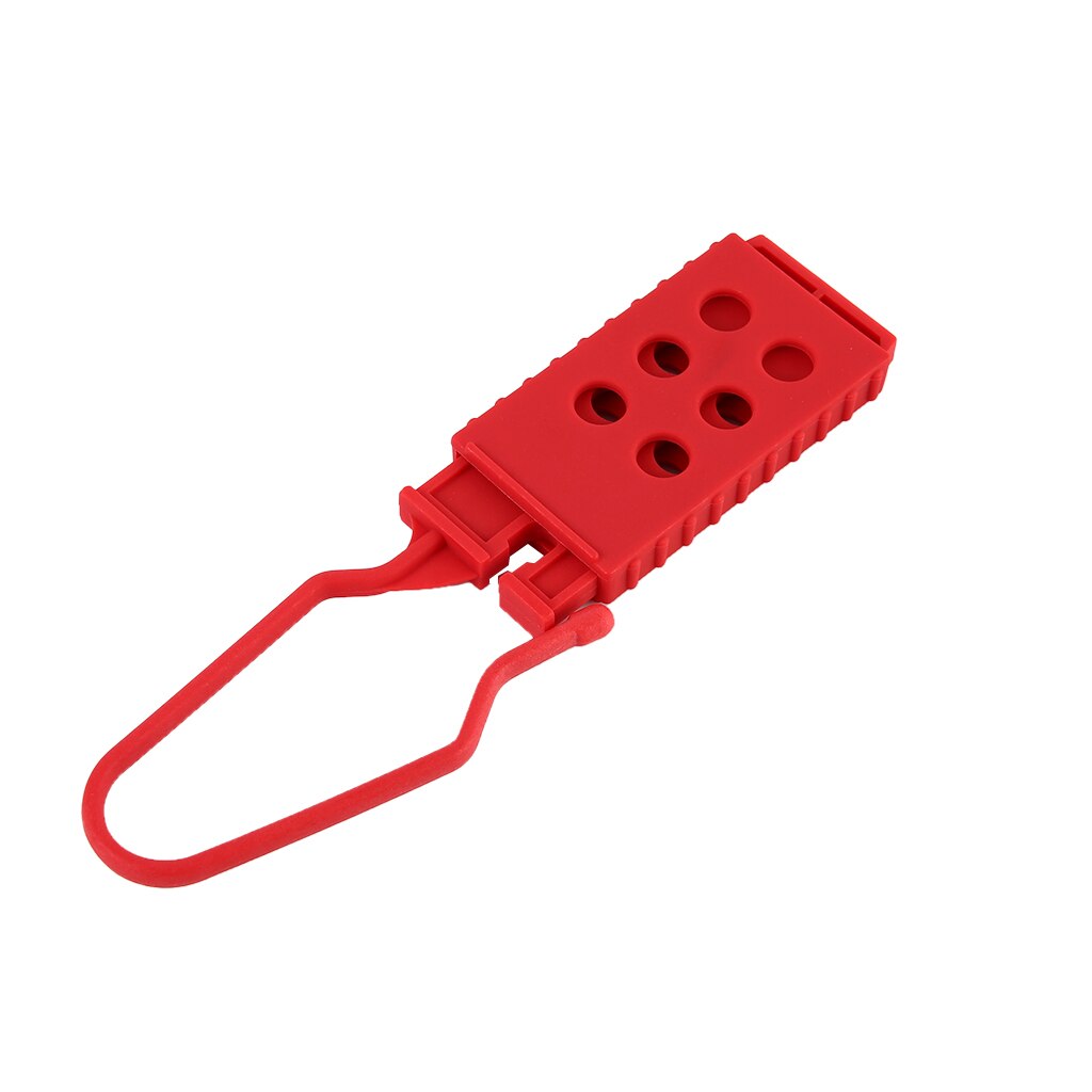 6-Hole Red Nylon Security Insulated Lockout Hasp for use in hazardous areas