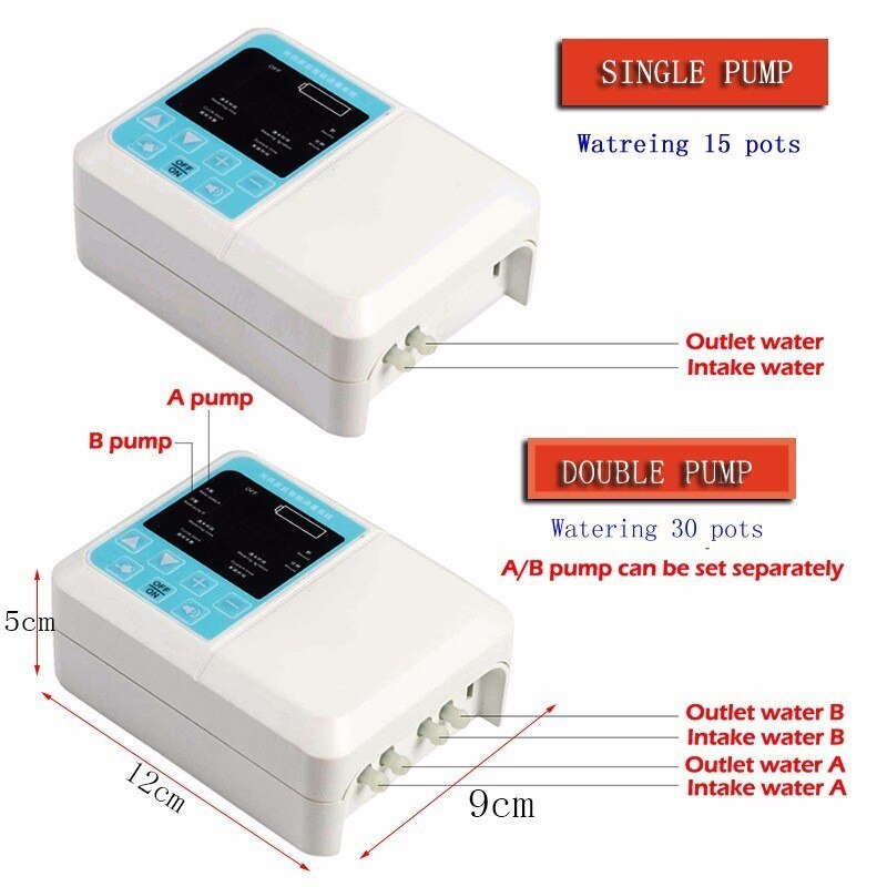 1/2 Water Pump Timer Intelligent Garden Automatic Irrigation System Watering Device Solar Energy Charging Potted Plant Drip
