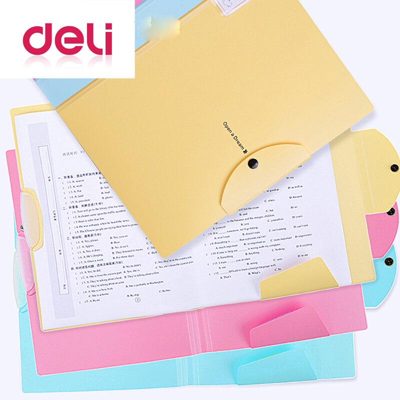Deli 1 stk lille frisk  a3 mappe opbevaringsklip farve testpapir tegnebog display bog flerlags fil tegninger mappe blueprint