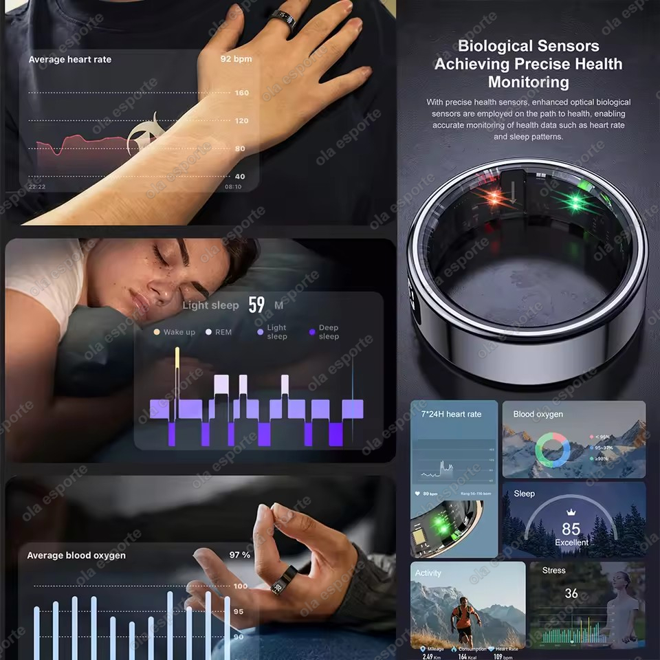 Nuovo schermo di visualizzazione Smart Ring per Xiaomi Ring Photo Control Gesto Swipe Video Tiktok Health Monitor 5ATM Smartring impermeabile