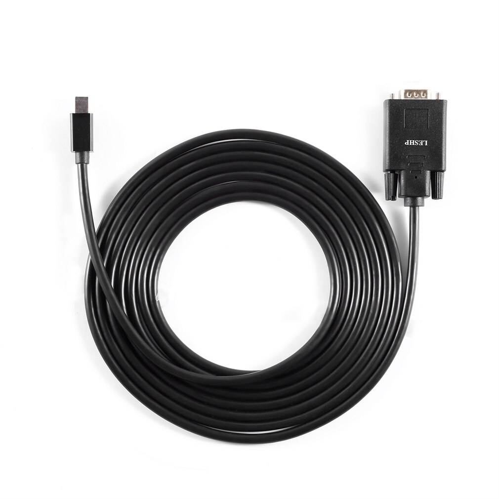 Leshp 1080p mini dp till vga mini displayport till vga hankabel 1080p videokabel glod pläterad  (6ft,  svart)