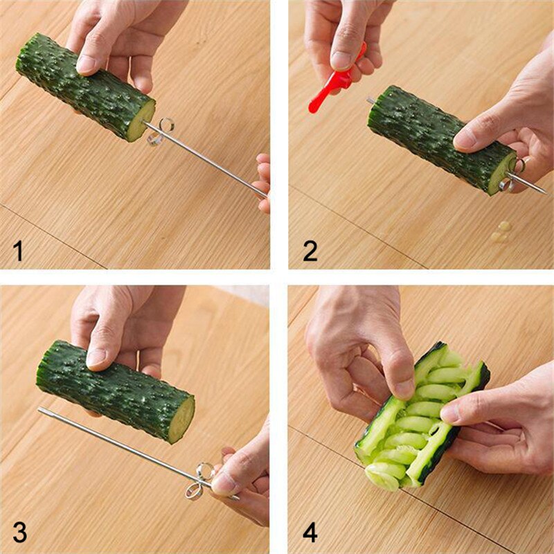 Vegetables Spiral Knife Kitchen Carving Tool Potato Carrot Cucumber Salad Chopper Spiral Screw Slicer Cutter Kitchen Accessories
