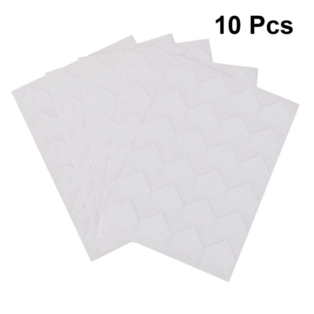 10 Sheets Photo Mounting Corners Self-adhesive Paper Photo Corner Stickers DIY Picture Accessories for Diary Album White