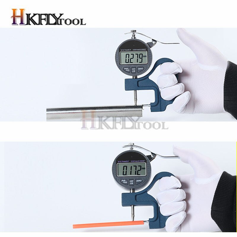 Digital Tube Thickness Gauge 0.001mm LCD Electronic Tube Micrometer Thick Gauge Pipe Dial Indicator Width Measure Tools 0-10mm