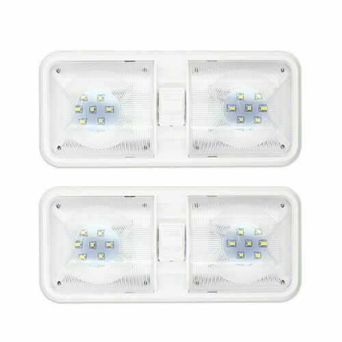 2x RV LED 12v Double Dome Light Ceiling Fixture Marine Trailer Motorhome Tail Light Brake Lights High Brake Light
