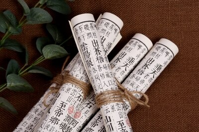 Vintage chinese hanfu fotografie achtergrond foto rekwisieten stilleven ornament nationale trend foto huis rekwisieten: F4 papier 5 stuks