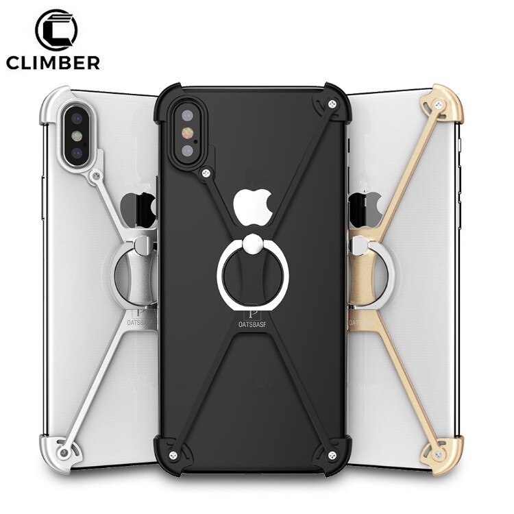 Product Mobiele Telefoon Cover Voor iPhone 8 7 6 Plus Case, schokbestendig Metalen Telefoon Case Voor iPhone X Ring Met Houder