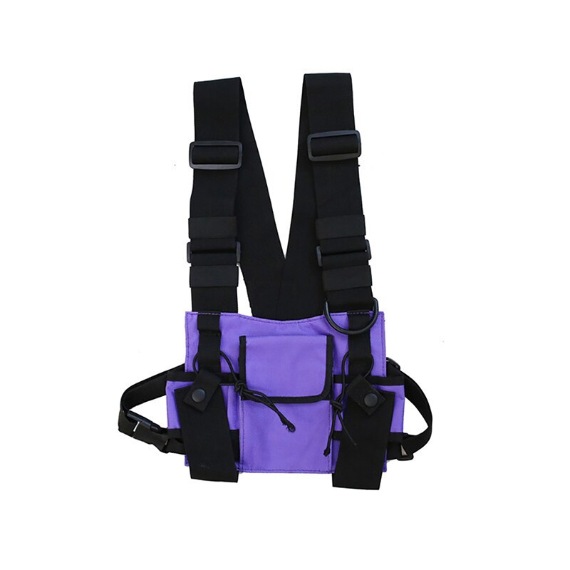 Bolso de pecho de estilo Hip-Hop para hombre, bolsa táctica de dos correas, aparejo para el pecho, paquete de utilidad