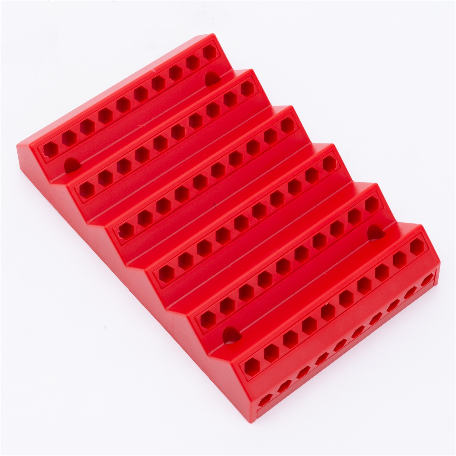 70 Slot Hex Bit Holder Organizer Drill Bit Storage Milling Cutter Drill Holder 1/4 Inch Hex Screwdriver Bit Organizer: Red
