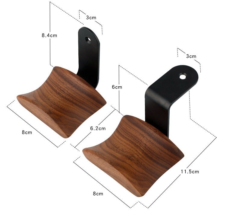 Support de casque en bois de noyer crochet de bureau ruban de table support de support de casque sous le bureau pour Studio Audio et casque de jeu