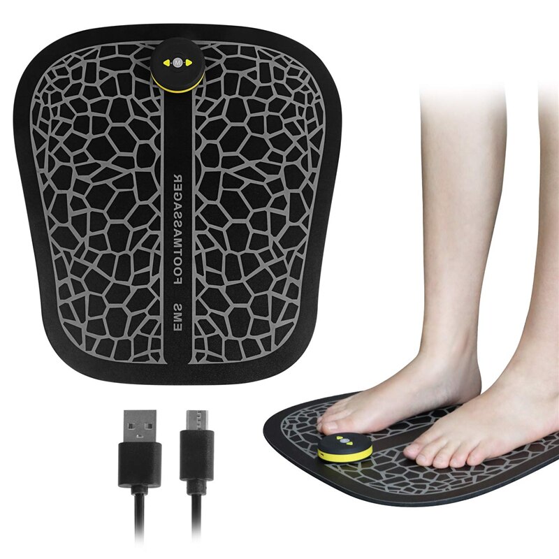 Elektrisk fodmassageapparat pedicure ems fødder muskelstimulator fodmassagemaskine måtte smertelindring forbedre blodcirkulationspuden: Heilv