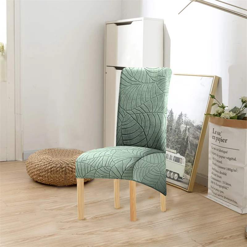 1PC Esszimmer Stuhl Abdeckung Elastische Bankett Stuhl Abdeckungen Sitz Abdeckungen Blätter Jacquard Stühle Schutz für Hotel Hochzeit Party