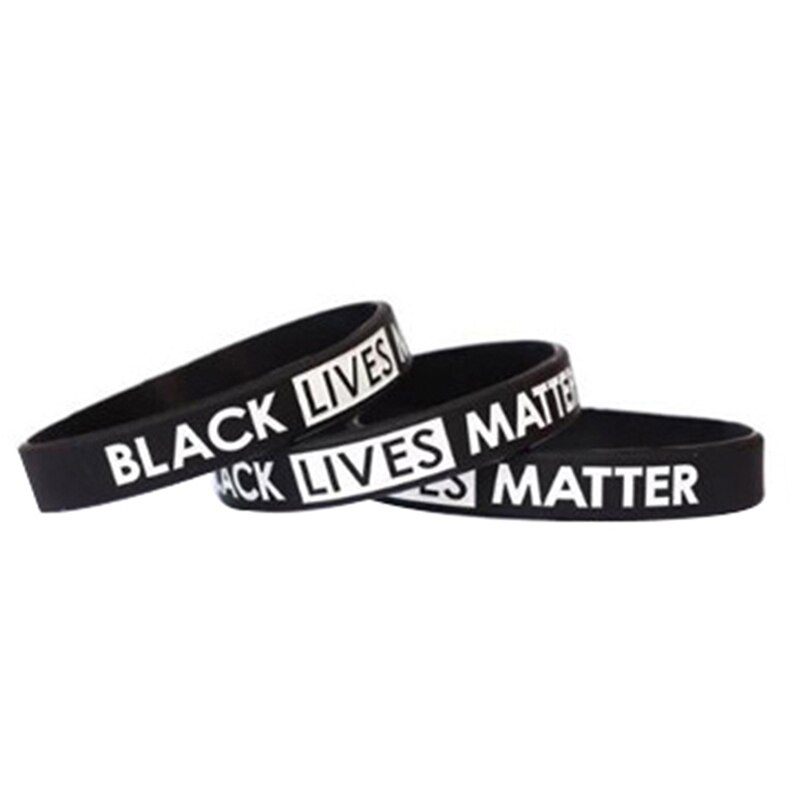 Zwart Leven Kwestie Silicone Wrist Band Armband Manchet Polsband Rubber Armband Unisex Sieraden: 2pcs