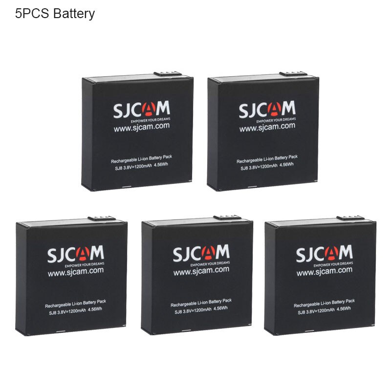 SJCAM SJ8 Batteria - 1200mAh Li-Ion Ricaricabile per SJCAM SJ8 PRO/PLUS/AIR Action Cam: 5 pz Batteria