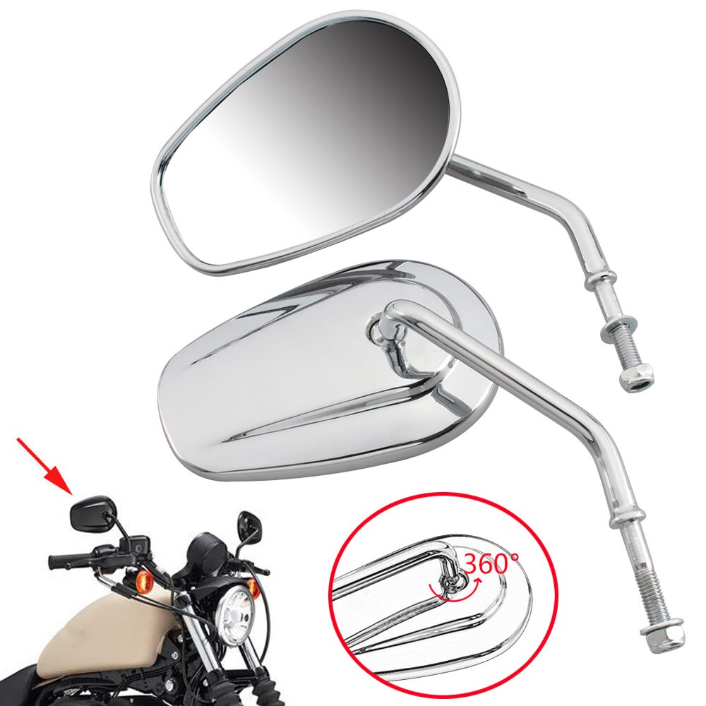 Rétroviseur de moto en métal 8mm rétroviseurs latéraux de guidon universels pour Harley Touring Road King Softail Sportster XL 883 1200