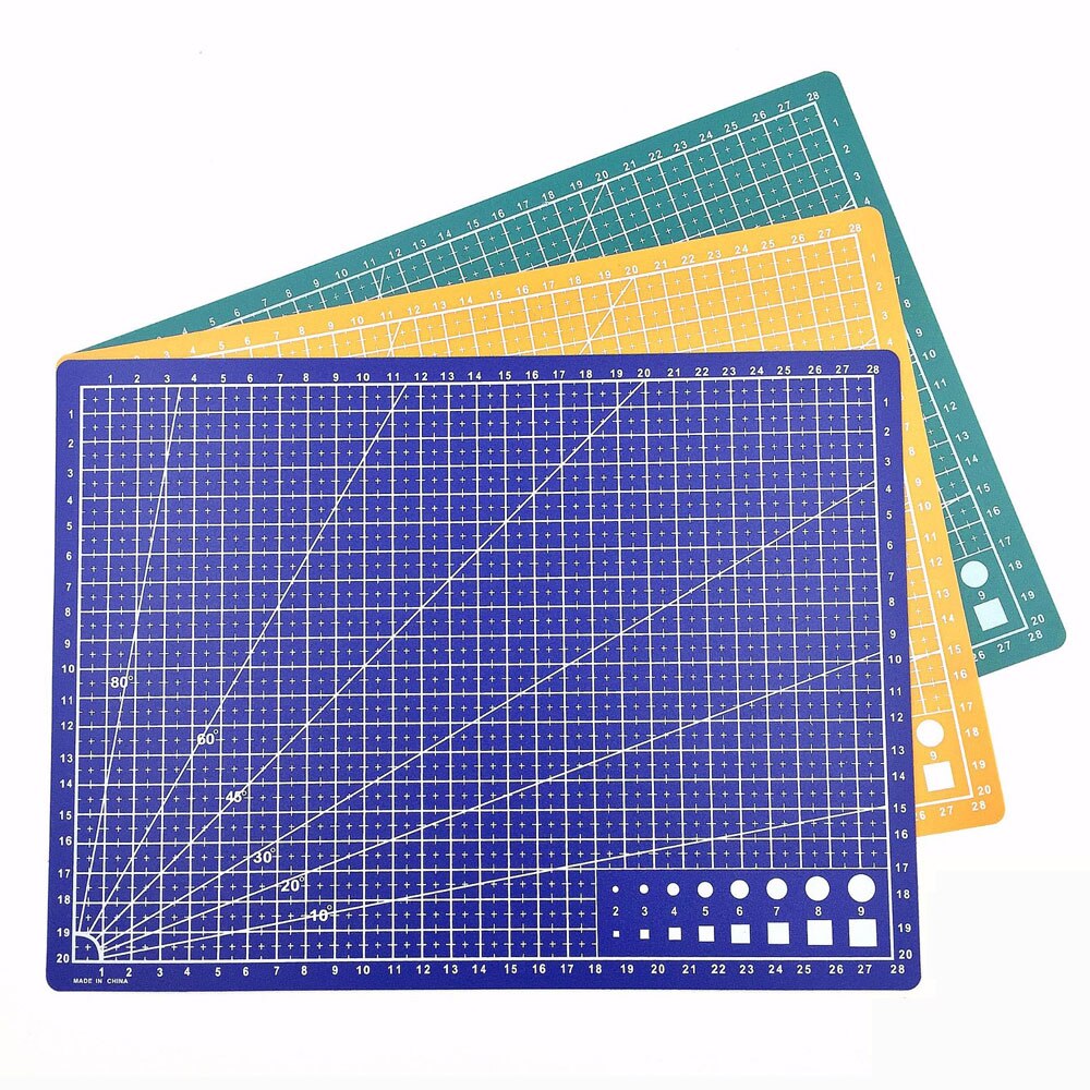 Rektangel gitterlinjer skæremåtteværktøj plast læderfabrik dobbeltsidet skærepude håndværk diy selvhelbredende skæreværktøj