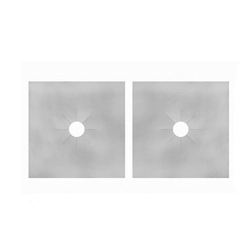 YuryFvna Reutilizáveis Protetor de Tampa Anti-Aderente Fogão A Gás Queimador Do Fogão A Gás Fogão A Gás Protetor Forro Mat Trivet fácil limpo: 2 x sliver